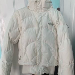 White North Face Puffer w/ Hood